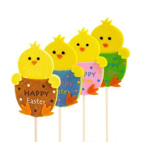 Húsvéti dekoráció - csibe - 4 féle - 6 x 9 cm - leszúrható