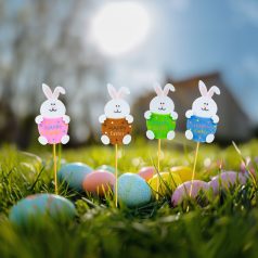   Húsvéti dekoráció - nyuszi - 4 féle - 6 x 9 cm - leszúrható