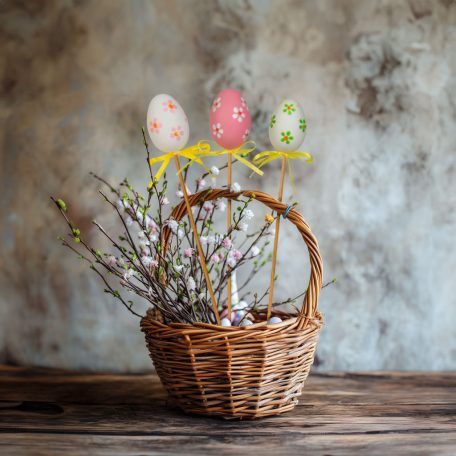 Húsvéti dekoráció - tojás szett - leszúrható - 6 féle - 4 cm - 6 db / csomag