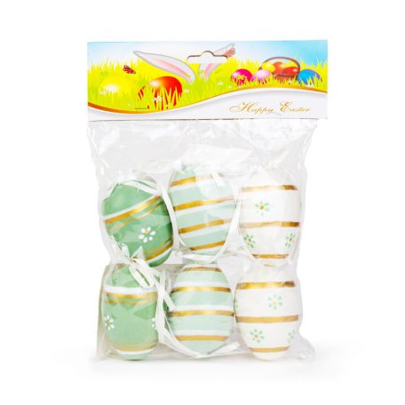 Húsvéti dekoráció - tojás szett - 3 féle - 6 cm - 6 db / csomag
