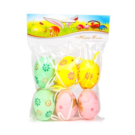 Húsvéti dekoráció - tojás szett - 3 féle - 6 cm - 6 db / csomag