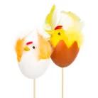 Húsvéti dekoráció - csibe, tyúk - leszúrható - 28 cm