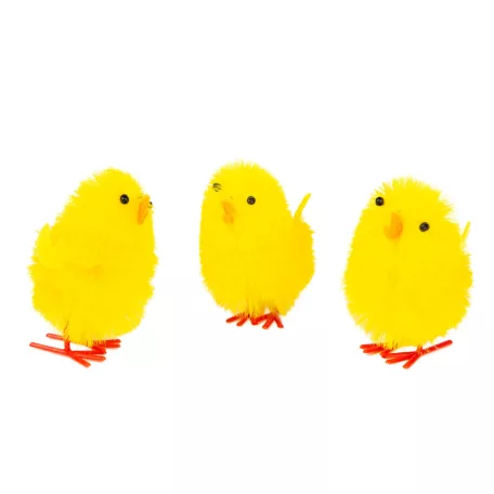 Húsvéti dekoráció - csibe szett - sárga - 6,7 x 5 cm - 3 db / csomag