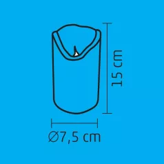   Home CMW 16 LED-es viaszgyertya, mozgó lángeffekt, valódi viasz, 1 db LED