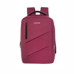   CANYON CNS-BPE5BD1 Urban USB hátizsák 15.6, USB-A port, 22 liter, bordó"