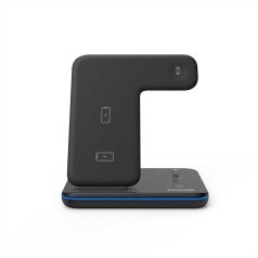   CANYON CNS-WCS302B 3in1 vezeték nélküli töltő, Qi szabvány, micro USB / lightning töltőport, fekete