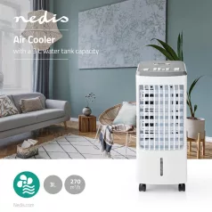   Mobile Air Cooler | Víztartály kapacitása: 3 l | 3-sebességes | 270 m³/h | Oszcilláló | Automatikus kikapcsolás időzítő