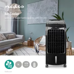   Mobile Air Cooler | Víztartály kapacitása: 3 l | 3-sebességes | 270 m³/h | Oszcilláló | Távirányító | Automatikus kikapcsolás időzítő