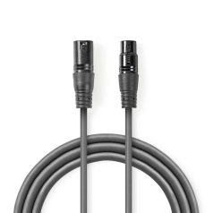   Szimmetrikus Audió Kábel | XLR 3-Tűs Dugasz | XLR 3-Tűs Aljzat | Nikkelezett | 10.0 m | Kerek | PVC | Sötét Szürke | Ajándék Dobozban