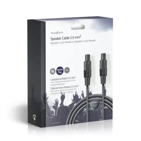 Hangszóró kábel | 48 x 0.20 mm | Réz | 10.0 m | Kerek | PVC | Sötét Szürke | Ajándék Dobozban