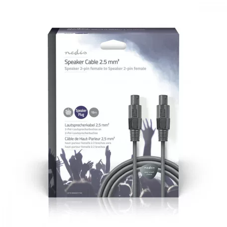 Hangszóró kábel | 48 x 0.20 mm | Réz | 15.0 m | Kerek | PVC | Sötét Szürke | Ajándék Dobozban