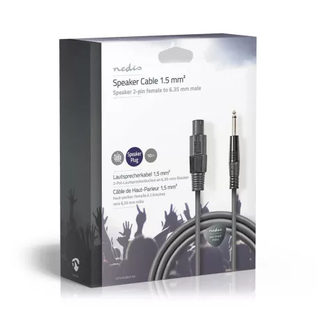 Hangszóró kábel | 48 x 0.20 mm | Réz | 10.0 m | Kerek | PVC | Sötét Szürke | Ajándék Dobozban