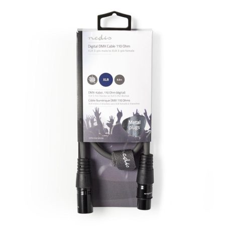 DMX adapter kábel | XLR 3-Tűs Dugasz | XLR 3-Tűs Aljzat | Nikkelezett | 0.50 m | Kerek | PVC | Sötét Szürke | Kartondoboz