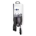 Szimmetrikus Audió Kábel | 2x XLR 3-tűs Dugasz | XLR 3-Tűs Aljzat | Nikkelezett | 1.50 m | Kerek | PVC | Sötét Szürke | Kartondoboz