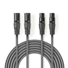   Szimmetrikus Audió Kábel | 2x XLR 3-tűs Dugasz | 2x XLR 3-Pin Aljzat | Nikkelezett | 3.00 m | Kerek | PVC | Sötét Szürke | Kartondoboz