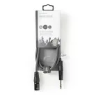 Szimmetrikus Audió Kábel | XLR 3-Tűs Dugasz | 6.35 mm Dugasz | Nikkelezett | 1.50 m | Kerek | PVC | Sötét Szürke | Kartondoboz