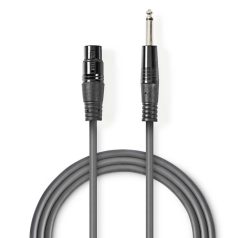   Kiegyensúlyozatlan audio kábel | XLR 3-Tűs Aljzat | 6.35 mm Dugasz | Nikkelezett | 1.50 m | Kerek | PVC | Sötét Szürke | Kartondoboz