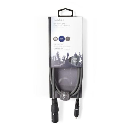 Kiegyensúlyozatlan audio kábel | XLR 3-Tűs Dugasz | RCA Dugasz | Nikkelezett | 1.50 m | Kerek | PVC | Sötét Szürke | Kartondoboz