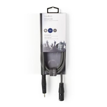 Szimmetrikus Audió Kábel | XLR 3-Tűs Dugasz | 3.5 mm Dugasz | Nikkelezett | 1.50 m | Kerek | PVC | Sötét Szürke | Kartondoboz
