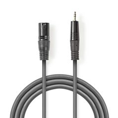   Szimmetrikus Audió Kábel | XLR 3-Tűs Dugasz | 3.5 mm Dugasz | Nikkelezett | 3.00 m | Kerek | PVC | Sötét Szürke | Kartondoboz