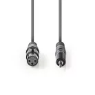 Szimmetrikus Audió Kábel | XLR 3-Tűs Aljzat | 3.5 mm Dugasz | Nikkelezett | 1.00 m | Kerek | PVC | Sötét Szürke | Kartondoboz