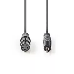   Szimmetrikus Audió Kábel | XLR 3-Tűs Aljzat | 3.5 mm Dugasz | Nikkelezett | 1.00 m | Kerek | PVC | Sötét Szürke | Kartondoboz