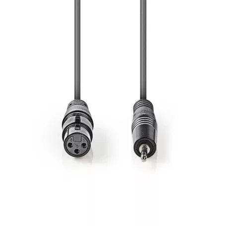 Szimmetrikus Audió Kábel | XLR 3-Tűs Aljzat | 3.5 mm Dugasz | Nikkelezett | 1.00 m | Kerek | PVC | Sötét Szürke | Kartondoboz