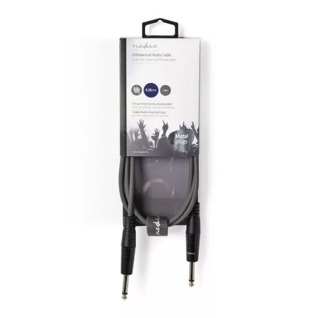 Mono audio kábel | 6.35 mm Dugasz | 6.35 mm Dugasz | Nikkelezett | 1.50 m | Kerek | PVC