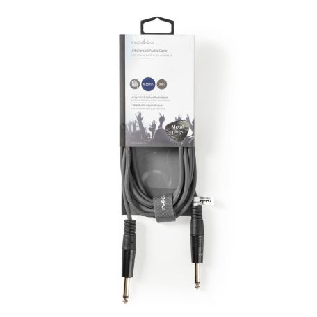 Mono audio kábel | 6.35 mm Dugasz | 6.35 mm Dugasz | Nikkelezett | 3.00 m | Kerek | PVC