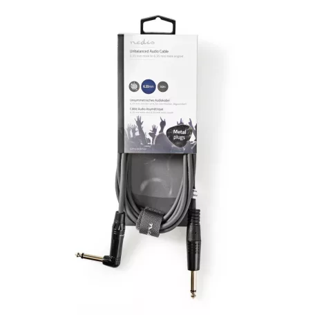 Mono audio kábel | 6.35 mm Dugasz | 6.35 mm Dugasz | Nikkelezett | 3.00 m | Kerek | PVC