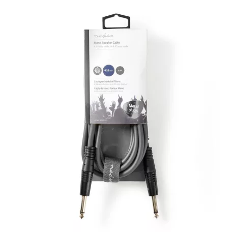 Mono audio kábel | 6.35 mm Dugasz | 6.35 mm Dugasz | Nikkelezett | 3.00 m | Kerek | PVC