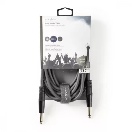 Mono audio kábel | 6.35 mm Dugasz | 6.35 mm Dugasz | Nikkelezett | 5.00 m | Kerek | PVC
