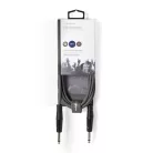 Sztereó audiokábel | 2x 6.35 mm Dugasz | 3.5 mm Dugasz | Nikkelezett | 5.00 m | Kerek | Sötét Szürke | Kartondoboz