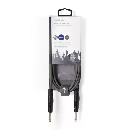 Sztereó audiokábel | 2x 6.35 mm Dugasz | 3.5 mm Dugasz | Nikkelezett | 5.00 m | Kerek | Sötét Szürke | Kartondoboz