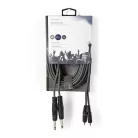 Sztereó audiokábel | 2x 6.35 mm Dugasz | 2x RCA Dugasz | Nikkelezett | 5.00 m | Kerek | Sötét Szürke | Kartondoboz