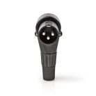 XLR csatlakozó | Szögben | Dugasz | Nikkelezett | Forrasztás | Bemenő kábel átmérő: 5.0 mm | Fém | Fekete | 1 db | Műanyag Zacskó