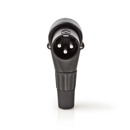 XLR csatlakozó | Szögben | Dugasz | Nikkelezett | Forrasztás | Bemenő kábel átmérő: 5.0 mm | Fém | Fekete | 1 db | Műanyag Zacskó