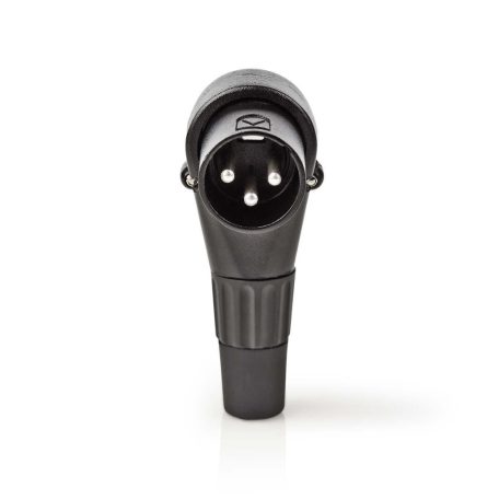 XLR csatlakozó | Szögben | Dugasz | Nikkelezett | Forrasztás | Bemenő kábel átmérő: 5.0 mm | Fém | Fekete | 1 db | Műanyag Zacskó