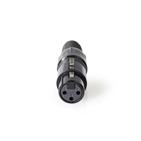 XLR csatlakozó | Egyenes | Aljzat | Nikkelezett | Forrasztás | Bemenő kábel átmérő: 5.0 mm | Fém | Fekete | 1 db | Műanyag Zacskó