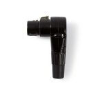 XLR csatlakozó | Szögben | Aljzat | Nikkelezett | Forrasztás | Bemenő kábel átmérő: 5.0 mm | Fém | Fekete | 1 db | Műanyag Zacskó