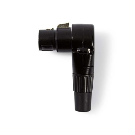 XLR csatlakozó | Szögben | Aljzat | Nikkelezett | Forrasztás | Bemenő kábel átmérő: 5.0 mm | Fém | Fekete | 1 db | Műanyag Zacskó
