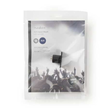 XLR csatlakozó | Egyenes | Dugasz | Nikkelezett | Váz | Bemenő kábel átmérő: 5.0 mm | Fém | Fekete | 1 db | Műanyag Zacskó