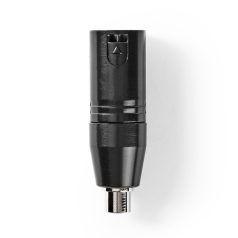   XLR adapter | XLR 3-Tűs Dugasz | RCA Aljzat | Nikkelezett | Egyenes | Fém | Fekete | 1 db | Műanyag Zacskó