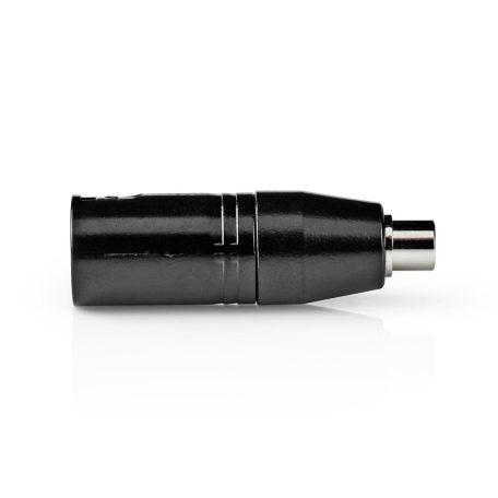 XLR adapter | XLR 3-Tűs Dugasz | RCA Aljzat | Nikkelezett | Egyenes | Fém | Fekete | 1 db | Műanyag Zacskó