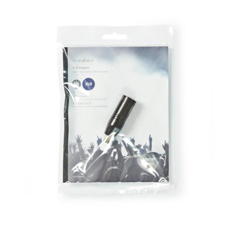 XLR adapter | XLR 3-Tűs Dugasz | RCA Aljzat | Nikkelezett | Egyenes | Fém | Fekete | 1 db | Műanyag Zacskó