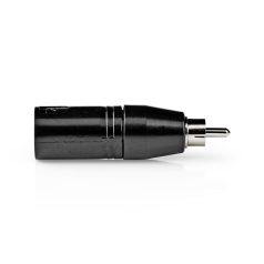   XLR adapter | XLR 3-Tűs Dugasz | RCA Dugasz | Nikkelezett | Egyenes | Fém | Fekete | 1 db | Műanyag Zacskó