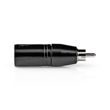XLR adapter | XLR 3-Tűs Dugasz | RCA Dugasz | Nikkelezett | Egyenes | Fém | Fekete | 1 db | Műanyag Zacskó