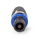 Hangszóró csatlakozó | Egyenes | Dugasz | Nikkelezett | Forrasztó | Bemenő kábel átmérő: 8.0 mm | ABS | Fekete | 1 db | Műanyag Zacskó