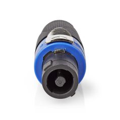   Hangszóró csatlakozó | Egyenes | Dugasz | Nikkelezett | Forrasztó | Bemenő kábel átmérő: 8.0 mm | ABS | Fekete | 1 db | Műanyag Zacskó