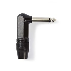   Audió csatlakozó | Szögben | Dugasz | Nikkelezett | Forrasztó | Bemenő kábel átmérő: 8.0 mm | Alumínium | Fekete | Műanyag Zacskó | 1 db